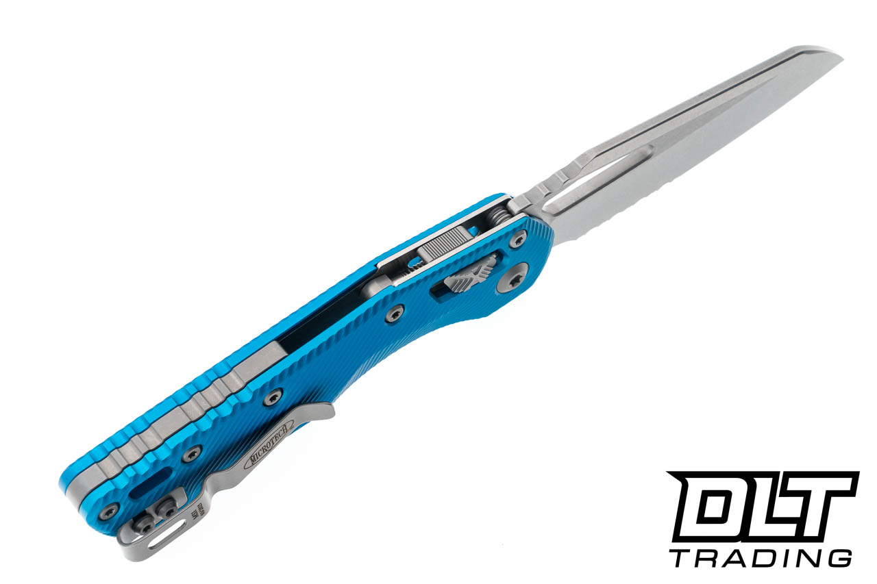 Microtech 210-11FLBL MSI S/E - Blue Fluted Handle - Stonewashed