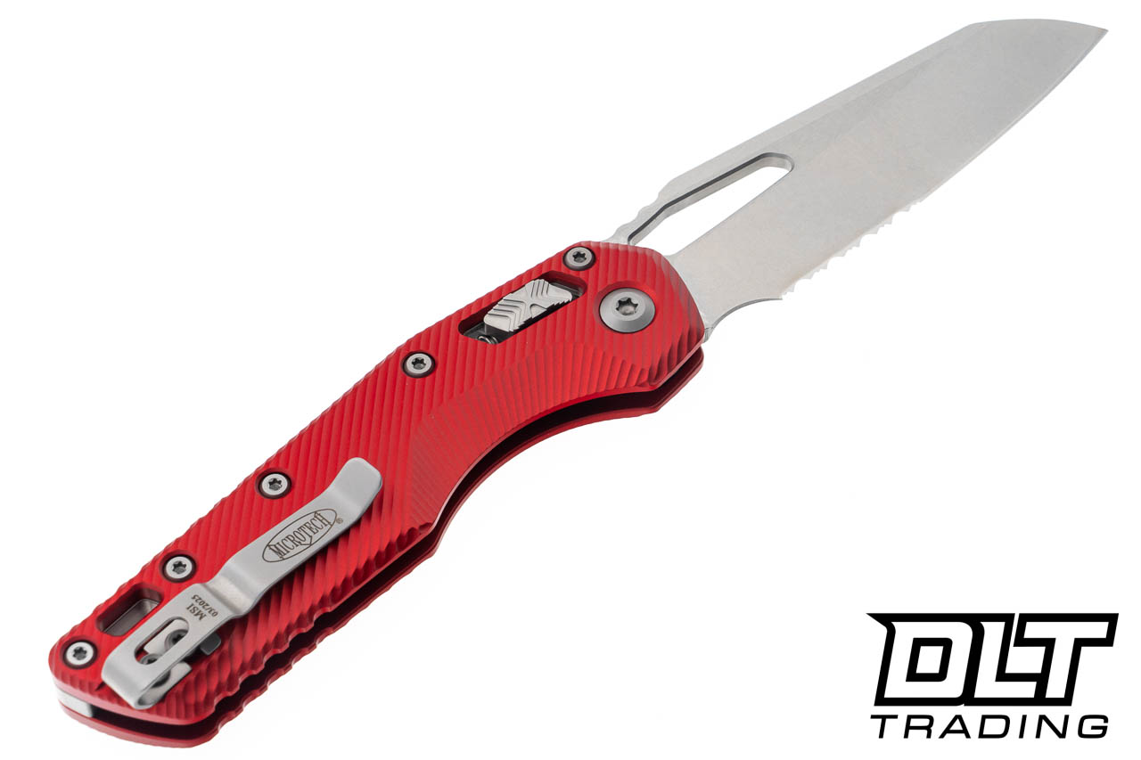 Microtech 210-11FLRD MSI S/E - Red Fluted Handle - Stonewashed