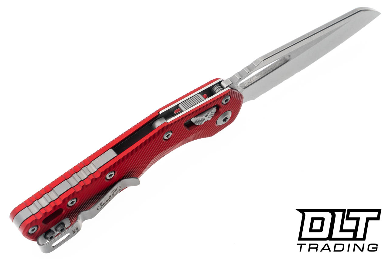 Microtech 210-11FLRD MSI S/E - Red Fluted Handle - Stonewashed