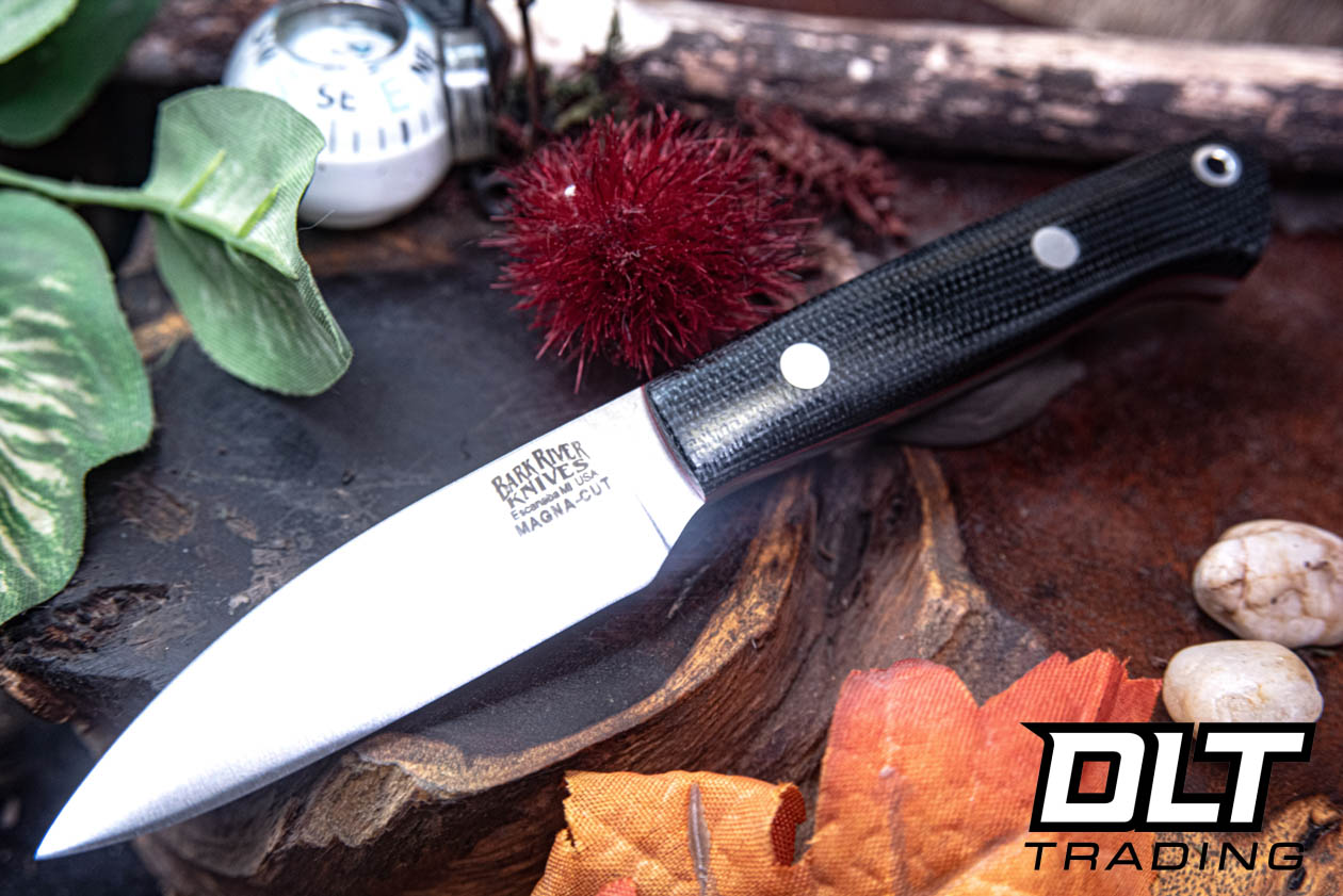 Bark River Little Carver MagnaCut Black Canvas Micarta - Red Liners