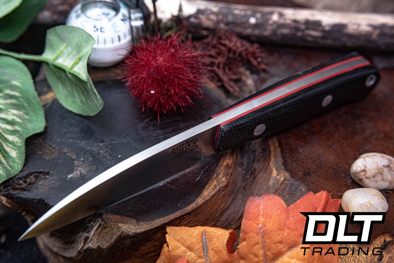 Bark River Little Carver MagnaCut Black Canvas Micarta - Red Liners
