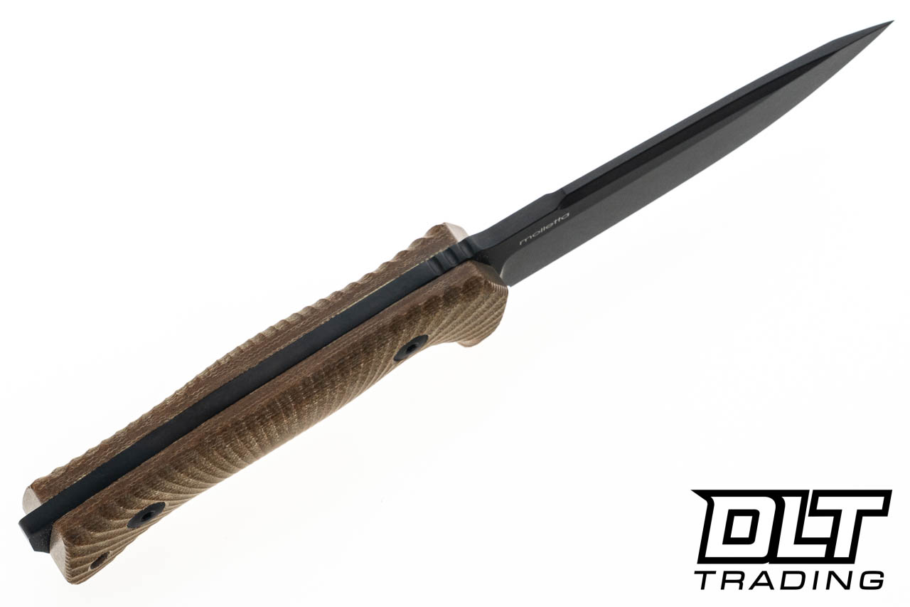 LionSteel T5 - Natural Canvas Micarta - Niolox Black PVD Blade