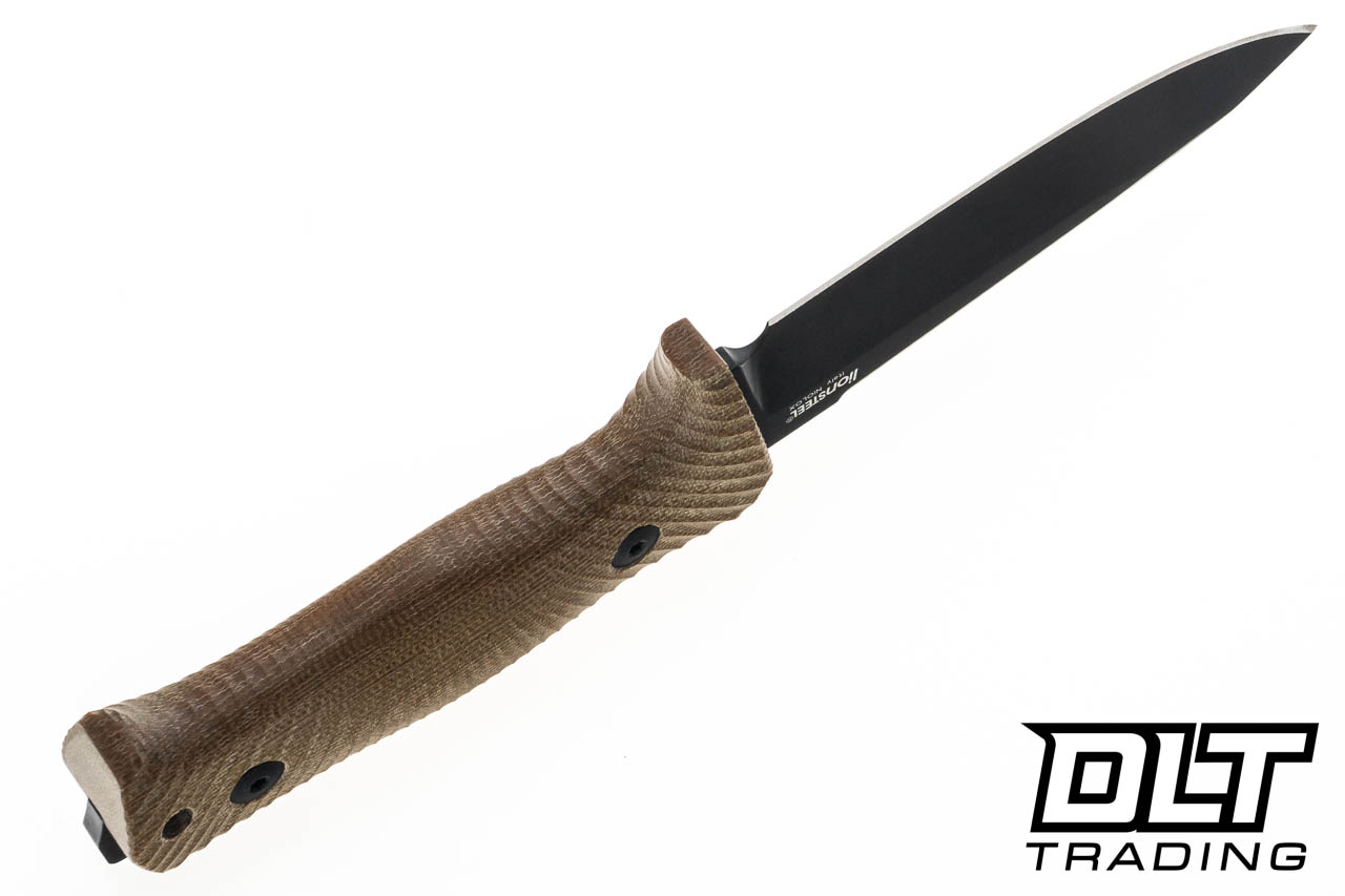 LionSteel T5 - Natural Canvas Micarta - Niolox Black PVD Blade