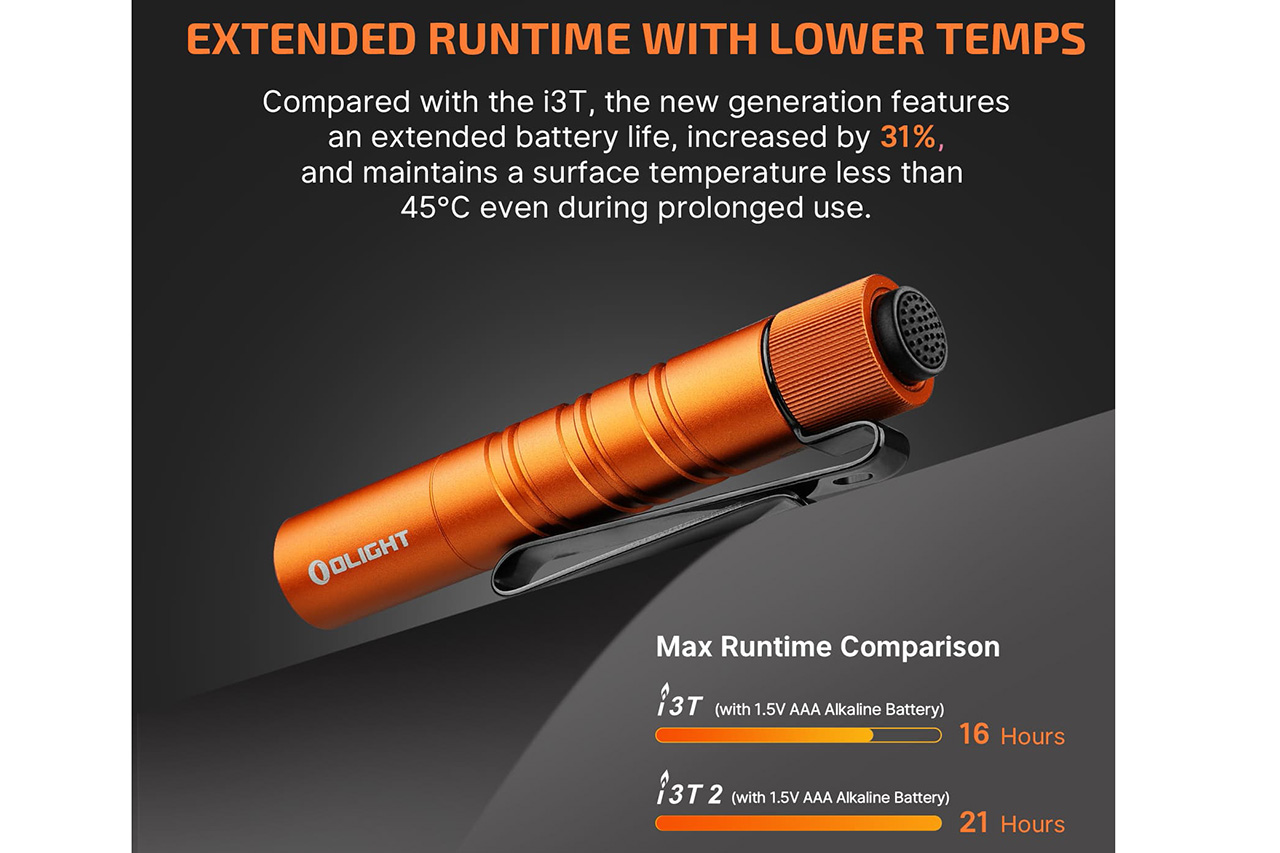 Olight i3T 2 EOS Small EDC Flashlight - Orange - DLT Trading