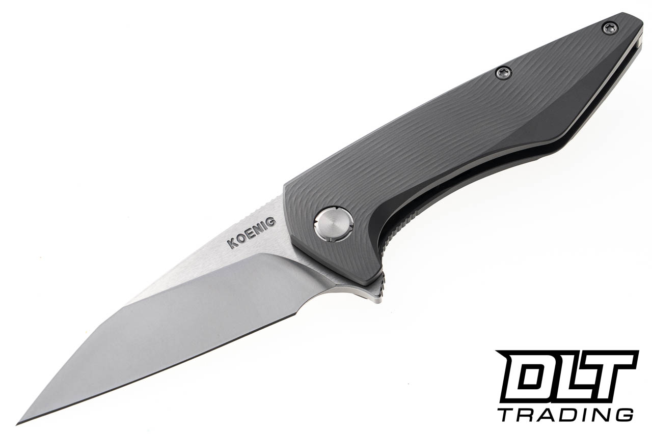 Koenig Mini Goblin - Sea Patterned Titanium - Brightwashed M390