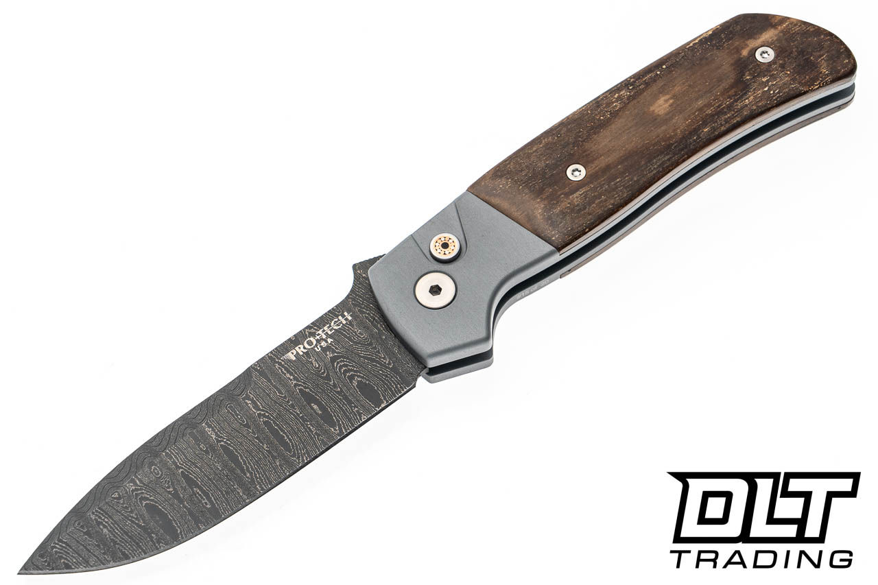Pro-Tech Terzuola ATCF Auto - Grey Aluminum Handle - Bark Mastodon