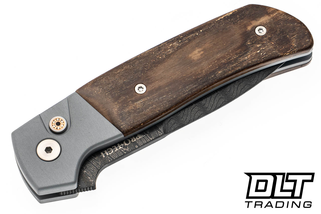 Pro-Tech Terzuola ATCF Auto - Grey Aluminum Handle - Bark Mastodon