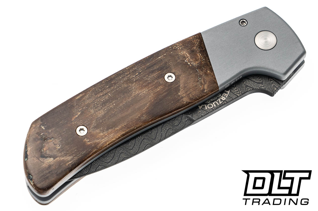 Pro-Tech Terzuola ATCF Auto - Grey Aluminum Handle - Bark Mastodon