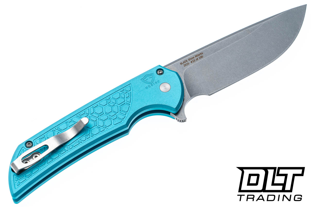 Pro-Tech Mordax MagnaCut Teal Blue Gridlock Pearl Button | DLT Trading