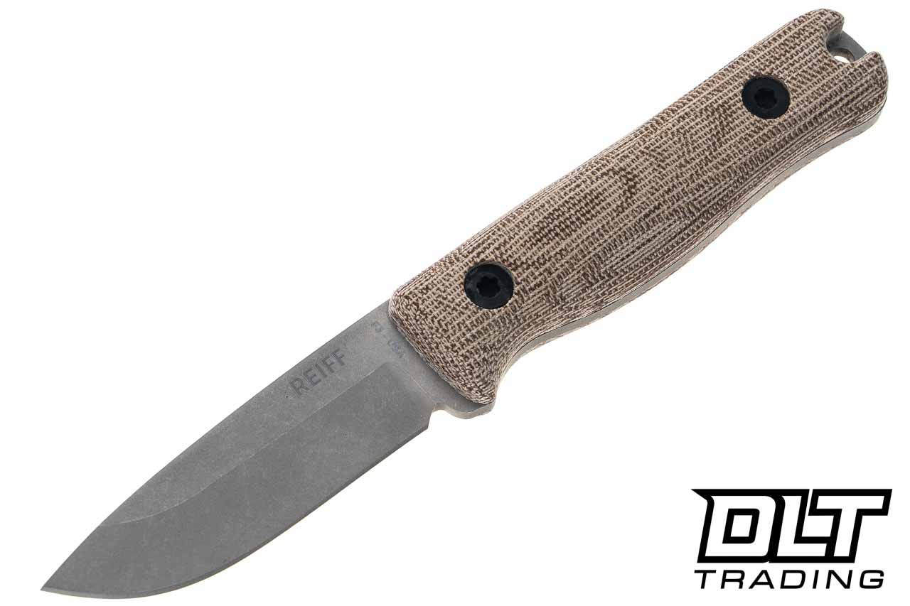 Reiff F3 EDC 3V - Saber - Matte Stonewash - Natural Canvas Micarta
