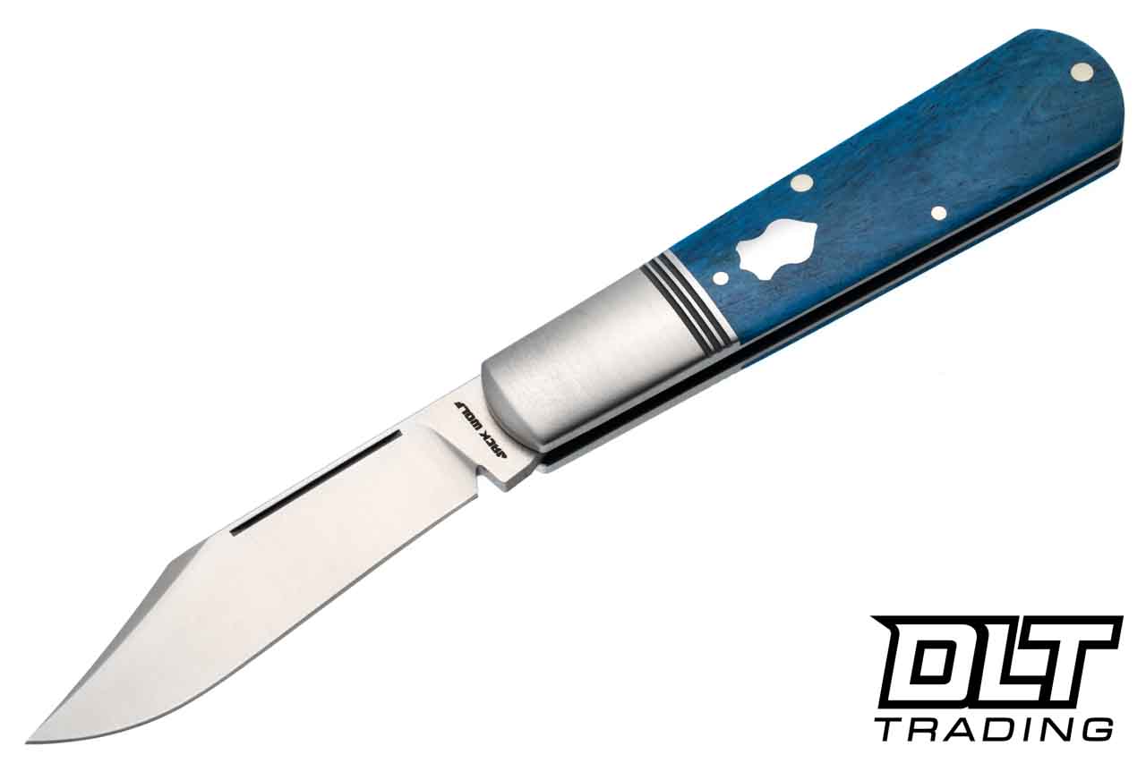 トップス NICENESS BARLOW Jack Wolf Gateway Barlow Slip Joint Folding Knife Smooth Blue Bone