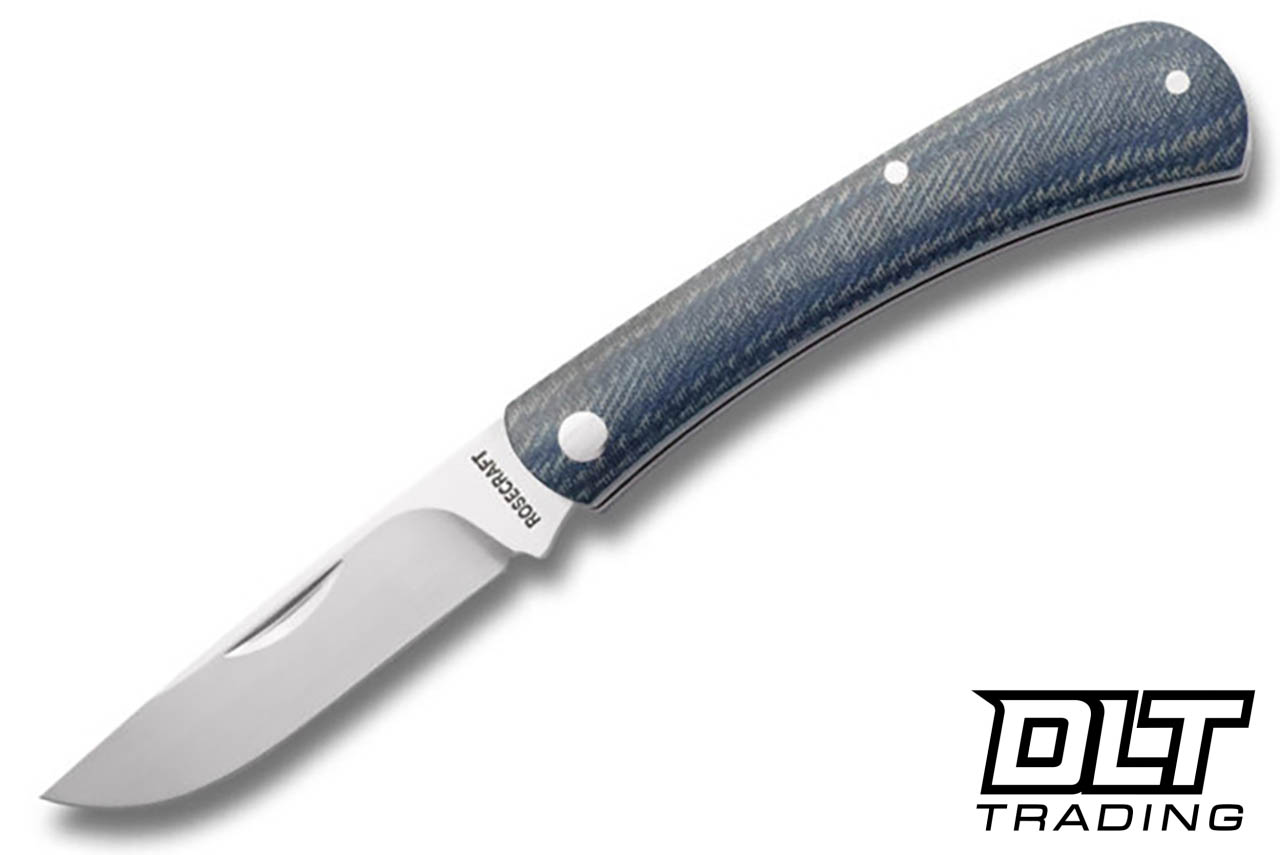 RoseCraft Blades Overall Creek Farm Hand - Blue Denim Micarta