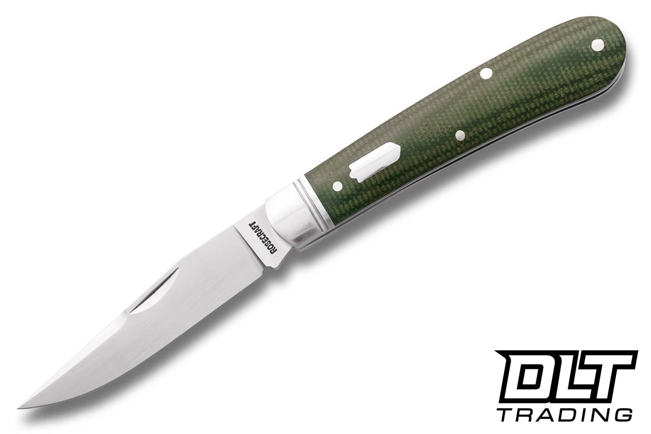 RoseCraft Blades Buffalo River Jack - Dark Green Micarta - DLT Trading
