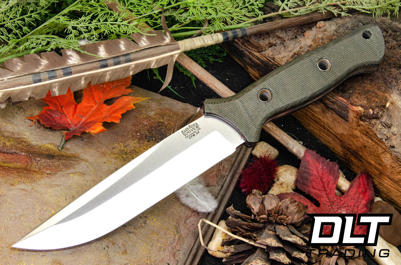 Bark River Bravo 6 Gen II 3V Green Canvas Micarta - Matte