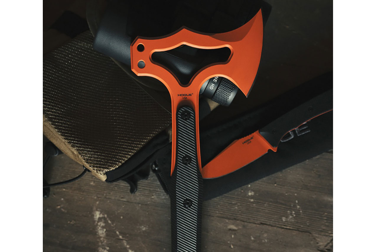 Hogue EX-T01 Tomahawk S7 Orange Cerkakote Blade - Black G-10