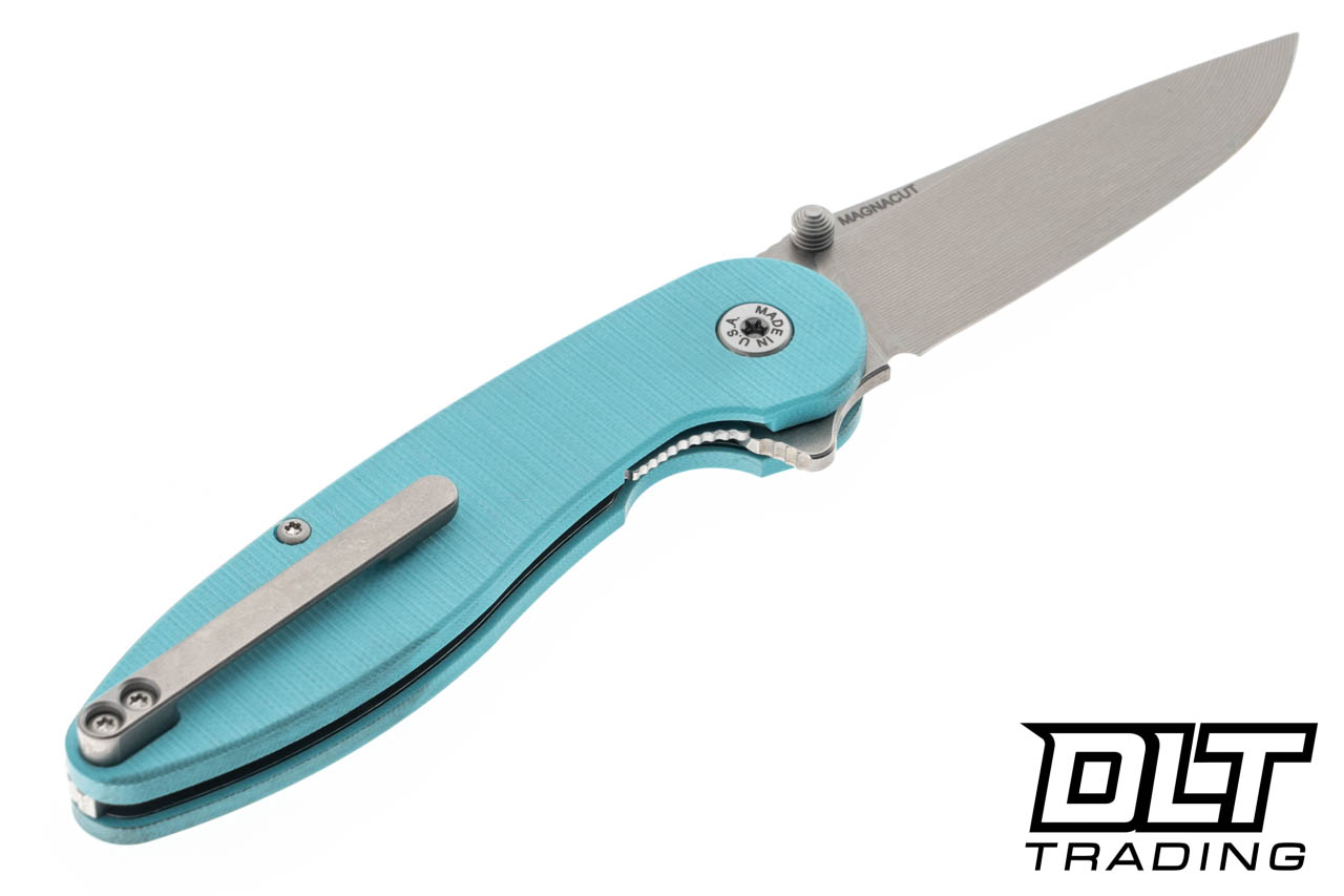 American Blade Works Model 1 V7 - Tiffany Blue G-10 - Stonewashed