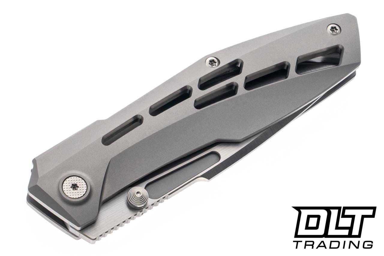 Null Knives Raiden R2 Aero - Glass Bead Blasted Titanium - Belt