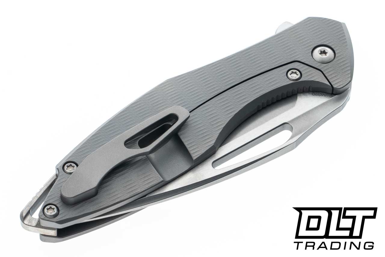 Koenig Mini Arius - Plexa Pattern Titanium - Burnished M390 Blade
