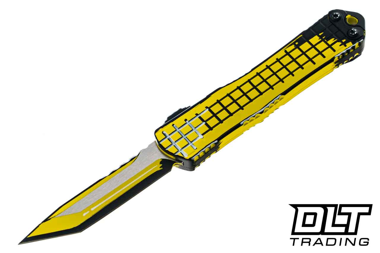 Heretic Manticore S Tanto OTF Knife | MagnaCut Blade | Yellow Cel
