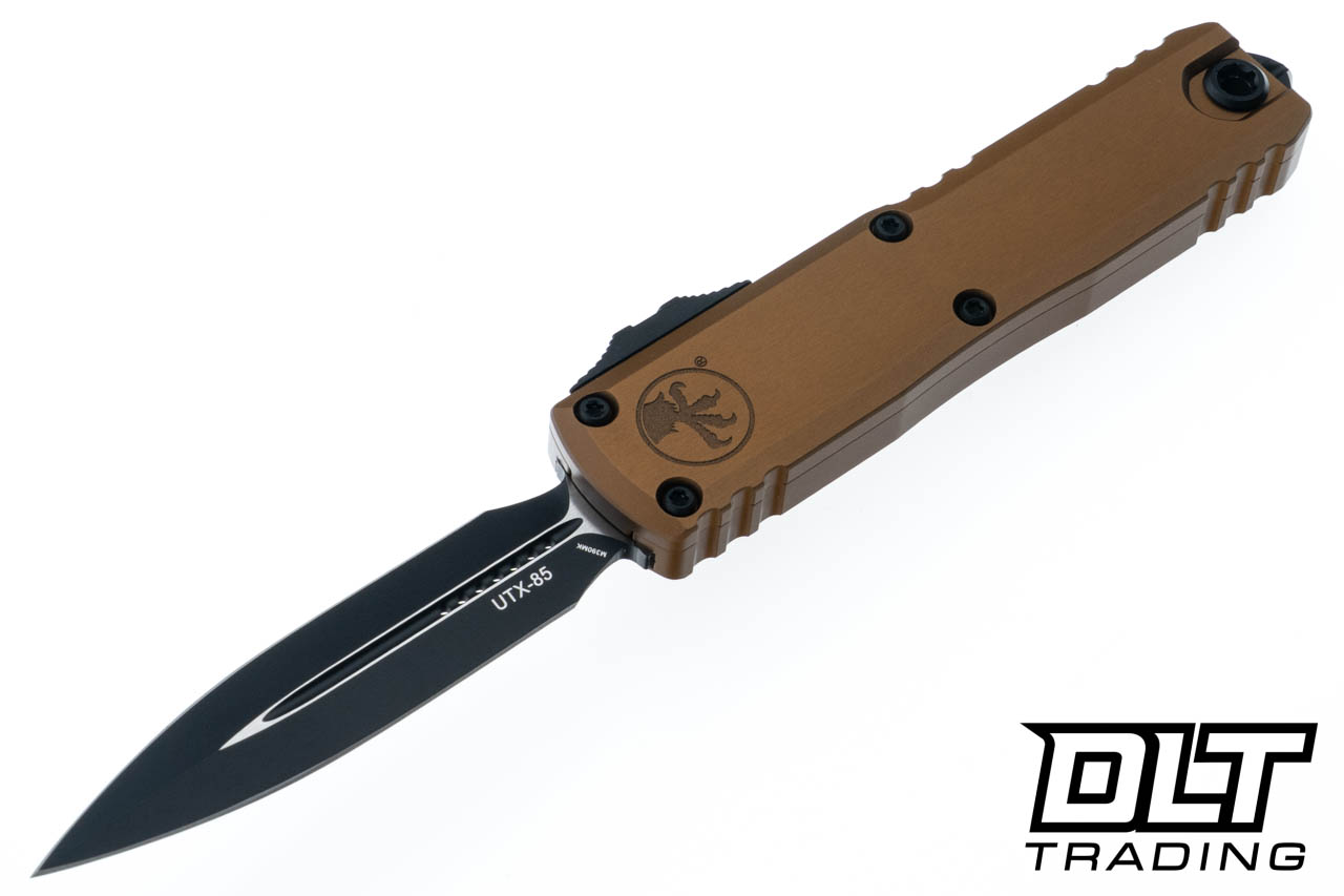 Microtech 1232-1TA UTX-85 Gen III - Tan Handle - Black Blade - DLT