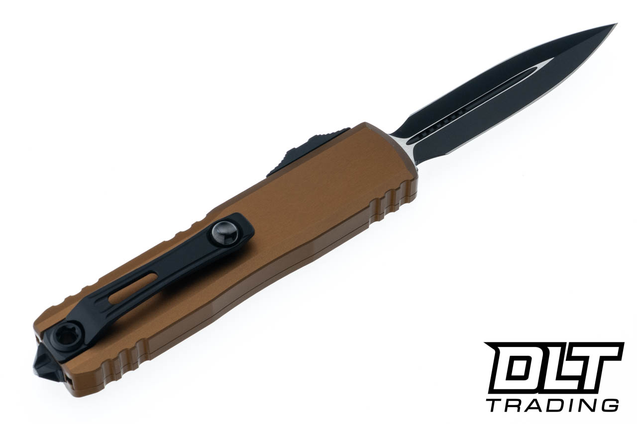 Microtech 1232-1TA UTX-85 Gen III - Tan Handle - Black Blade - DLT