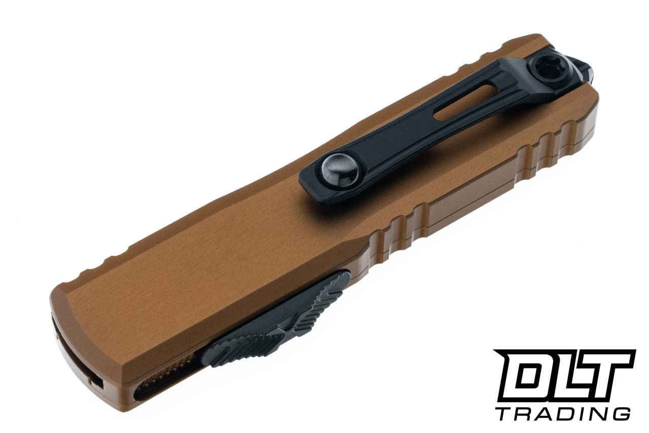 Microtech 1232-1TA UTX-85 Gen III - Tan Handle - Black Blade - DLT