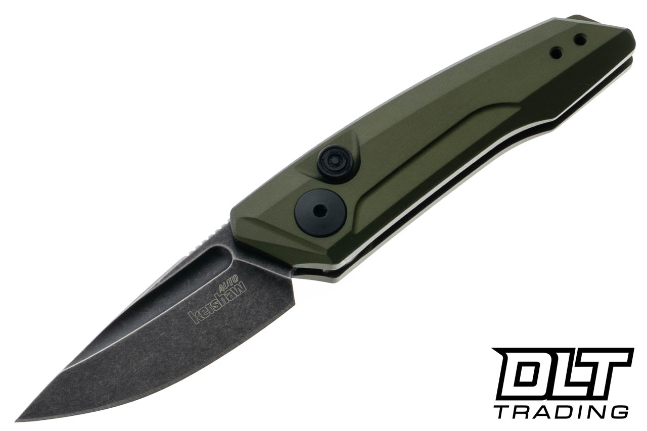 Kershaw Launch 9 Auto - 7250OLBW OD Green Aluminum - Blackwash CPM