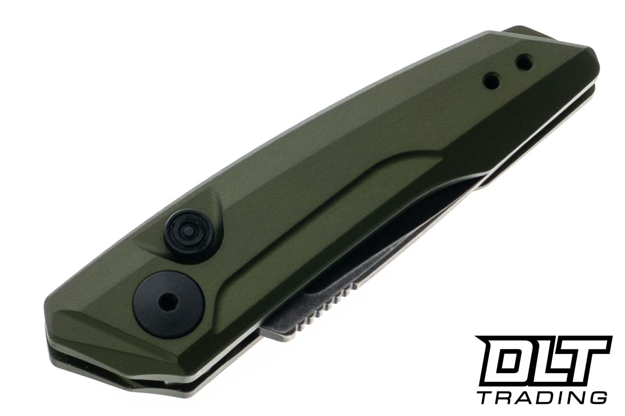 Kershaw Launch 9 Auto - 7250OLBW OD Green Aluminum - Blackwash CPM
