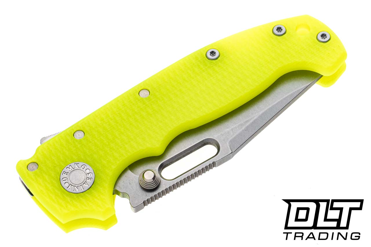 Demko MG AD20 Cru-Wear - Clip-Point - Day Glow G-10 - DLT Trading