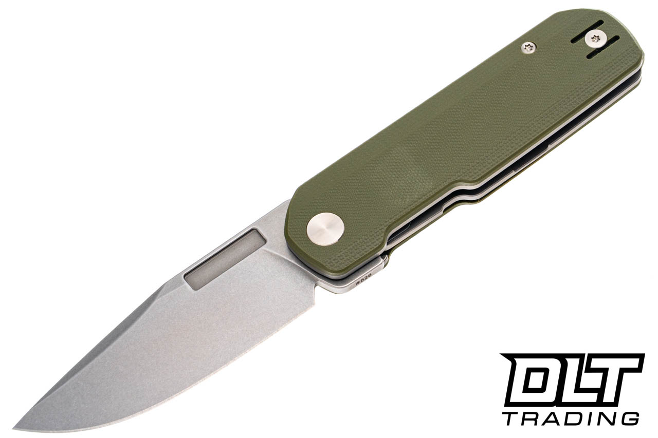 Vero Engineering Avid 1 - OD Green G-10 - S45VN Stonewash Blade