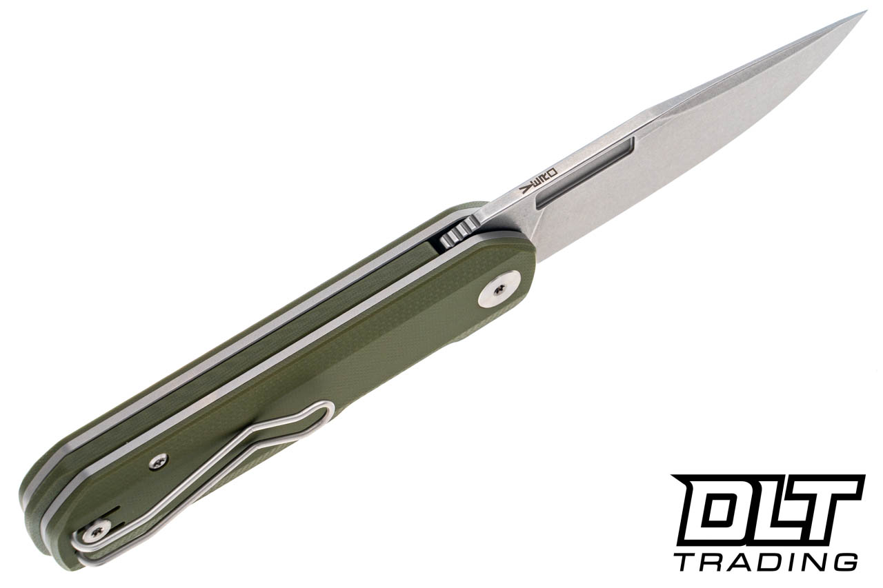 Vero Engineering Avid 1 - OD Green G-10 - S45VN Stonewash Blade