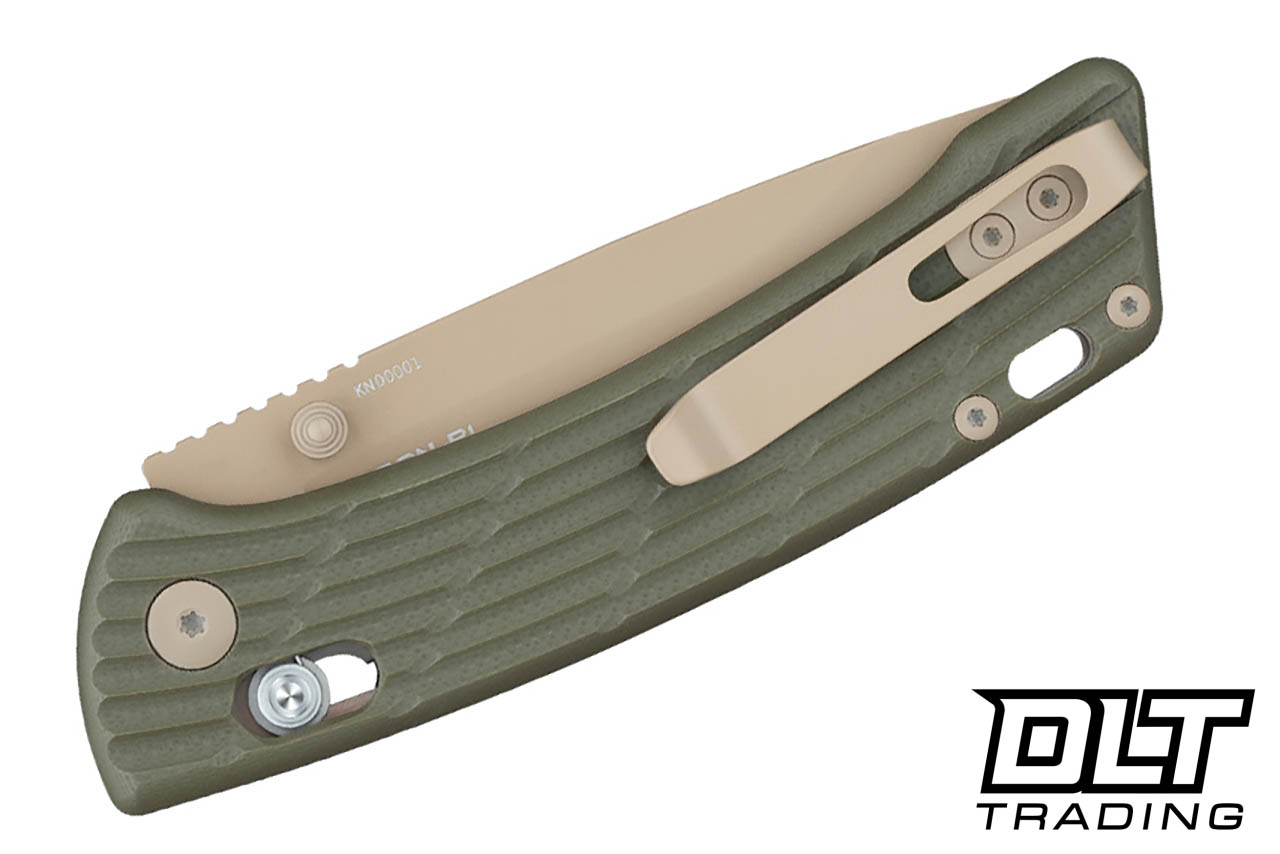 Olight Heron R1 - OD Green G-10 - D2 Desert Tan Cerakote Blade 
