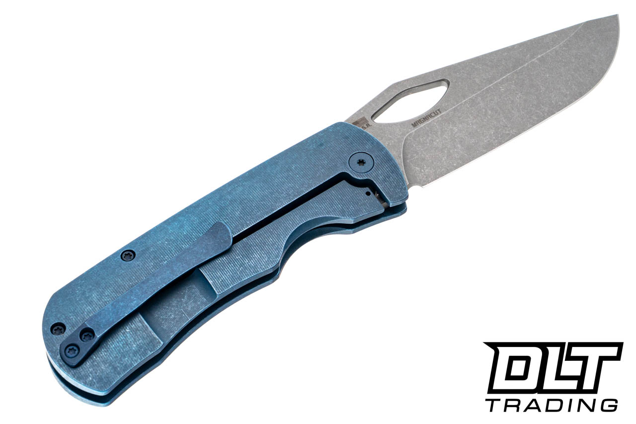 McNees Dixon MagnaCut - Atomic Blue Titanium - Ol' Glory Engraving