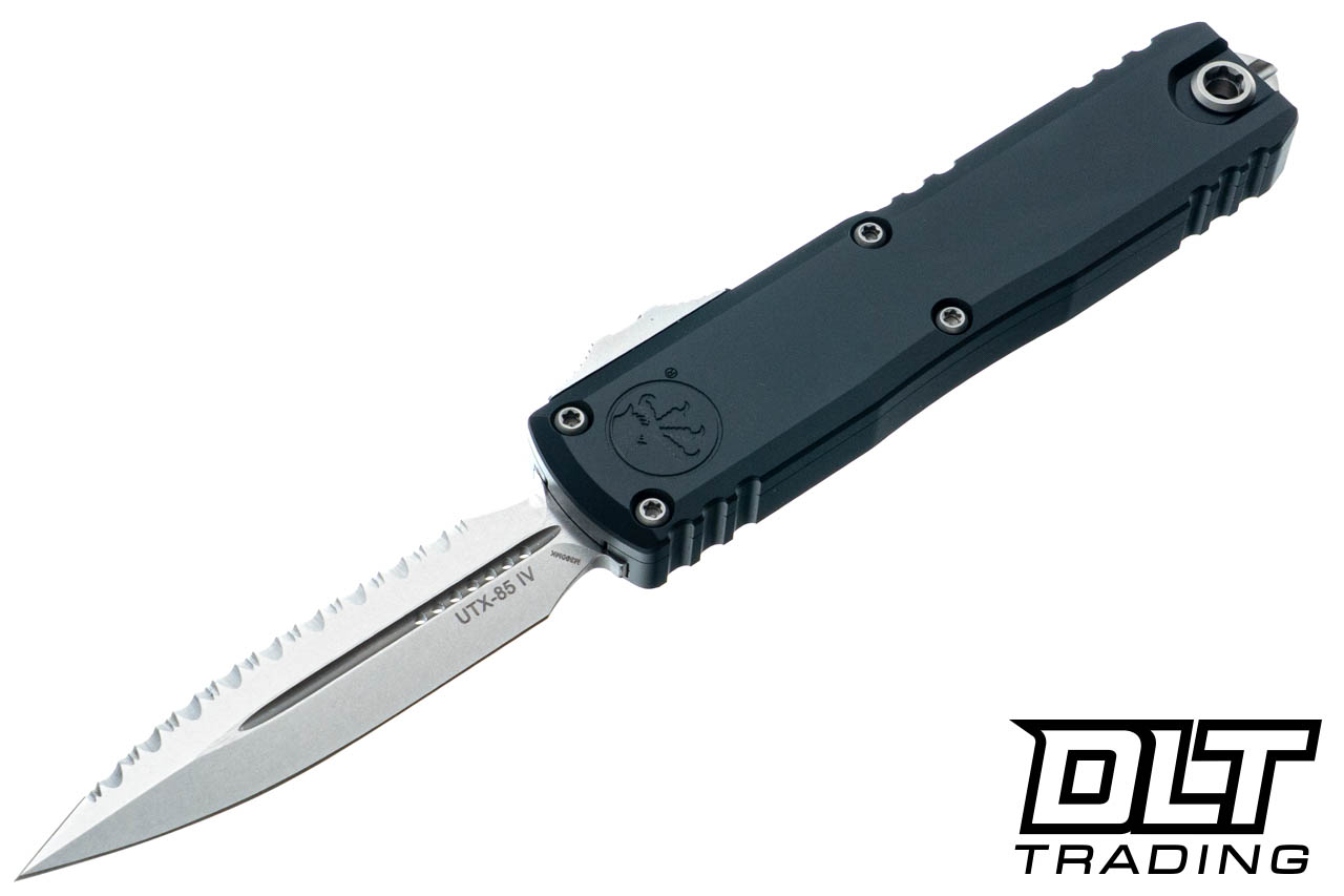 Microtech 12324-12 UTX Gen IV D/E - Black Handle - Stonewash Blade