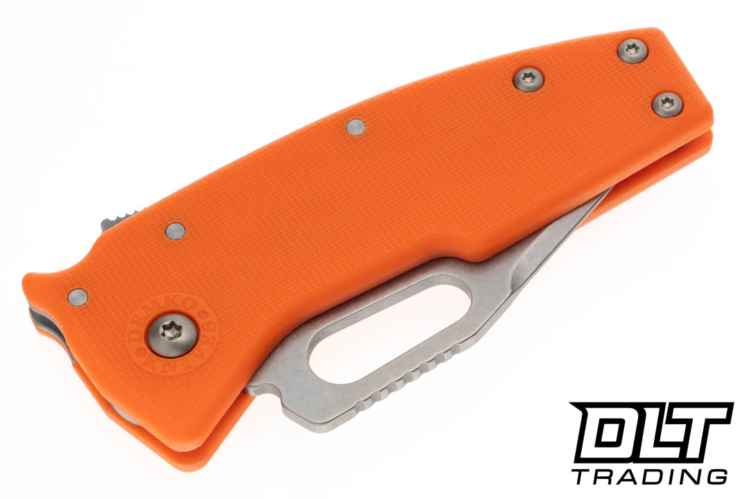 Demko Nano-Shark AUS10A Clip Point Blade - Orange GRN - DLT Trading