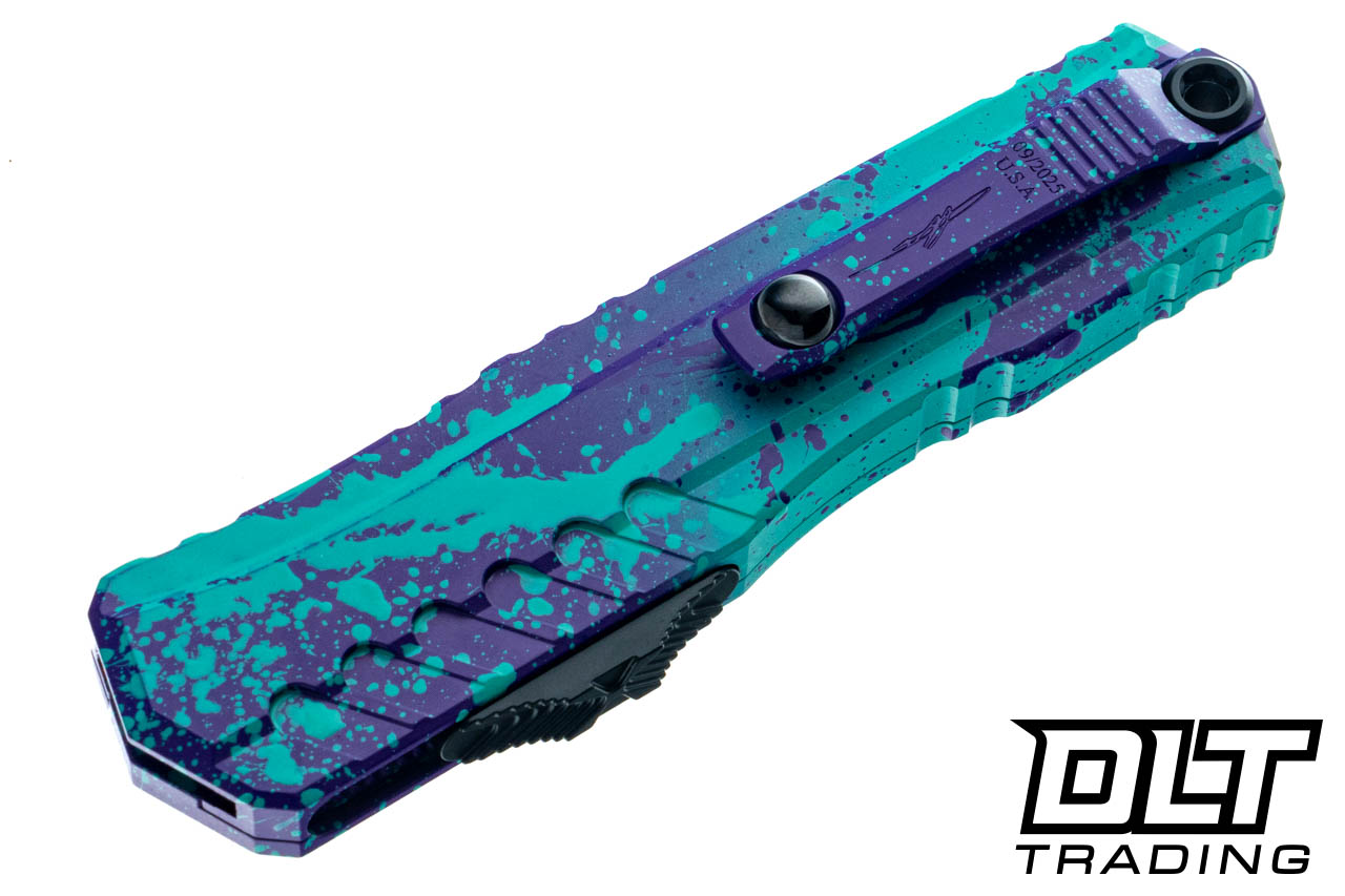 Microtech 1242-1BJPU-SPLS Cypher II D/E - Baja & Purple Splatter