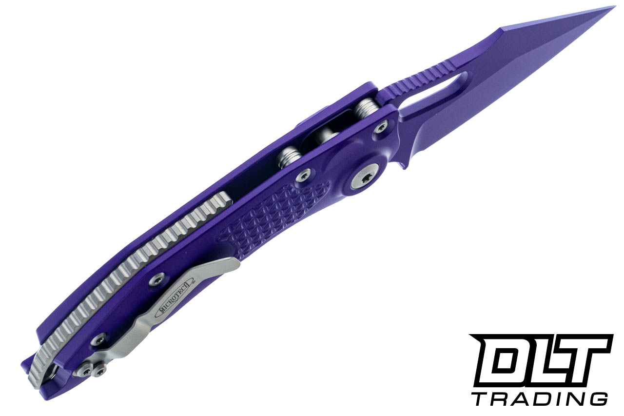 Microtech 169-1PU-X16 Stitch S/E - Purple Cerakote Handle - Purple