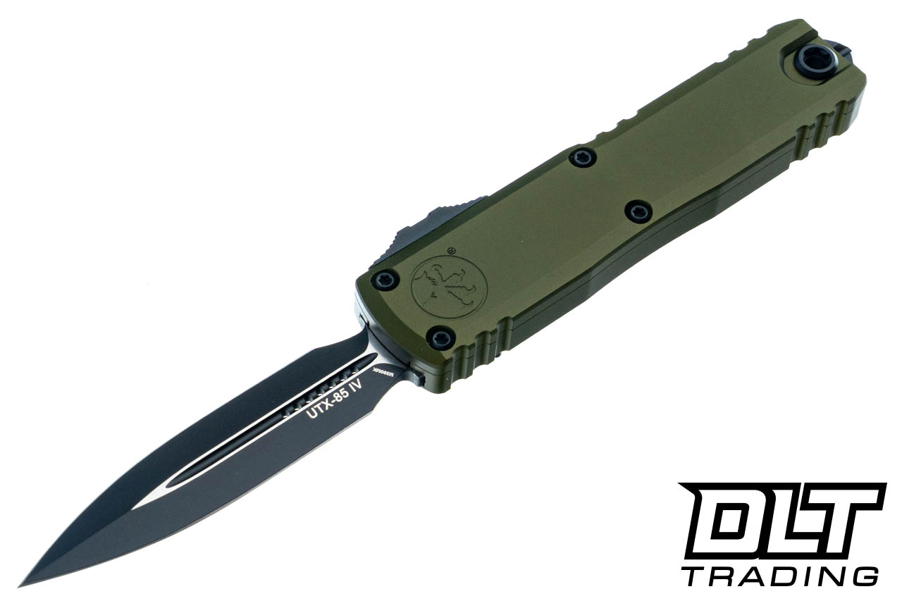 Microtech 12324-1OD UTX-85 Gen IV D/E - OD Green Handle - Black