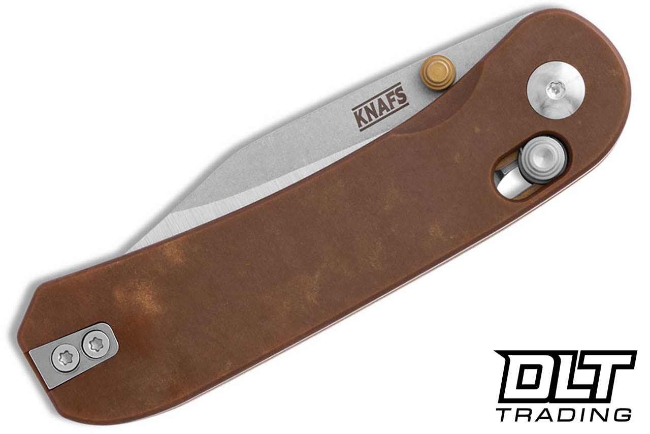 KNAFS Lander 3 - Paper Micarta - Two Tone S35VN Clip Point Blade