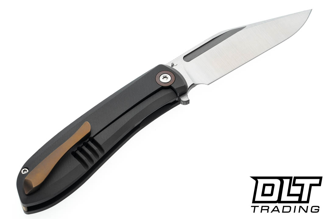 Jack Wolf Scuffle - Micro Milled Titanium - Belt Satin S90V Blade