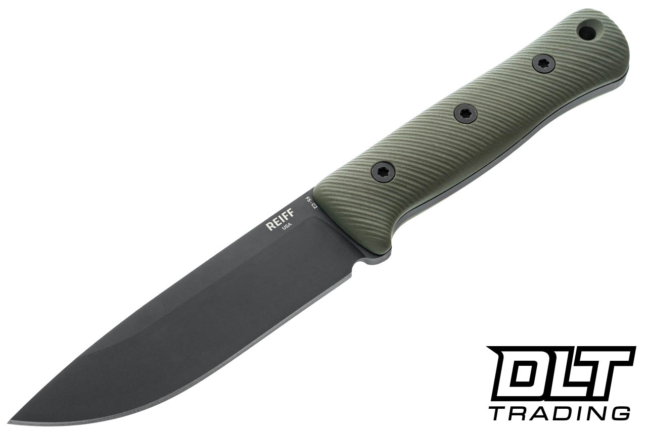 Reiff F5 Field Survival Knife - Black DLC MagnaCut Blade - OD
