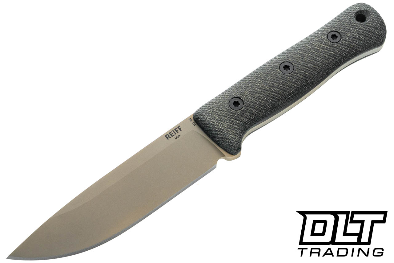 Reiff F5 Field Survival Knife - FDE PVD MagnaCut Blade - Green