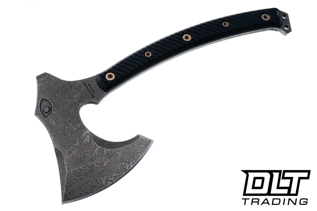 RMJ Tactical Berserker 80CrV2 Acid Etched Blade - Black G-10 - DLT