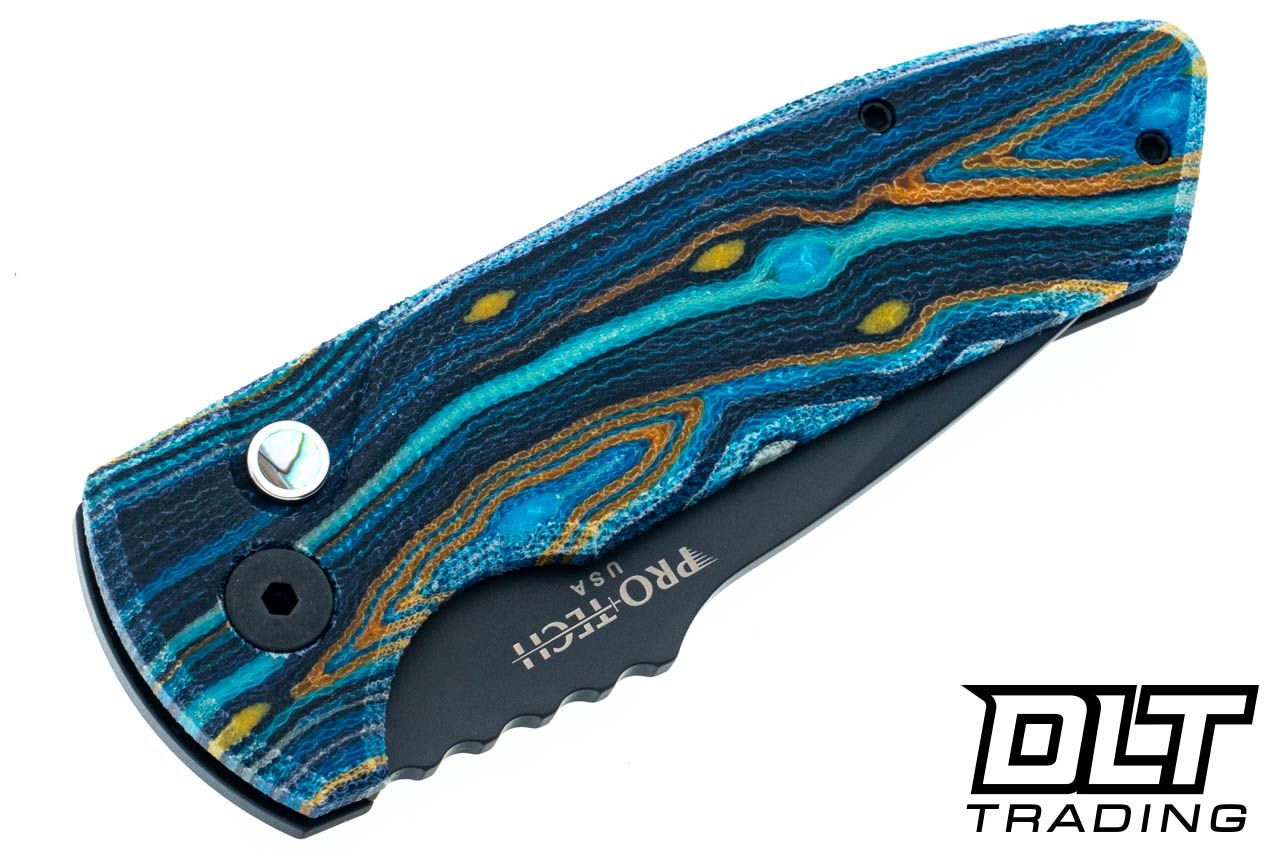 Pro-Tech SBR - Starry Night G-Carta - Black DLC Blade - Abalone