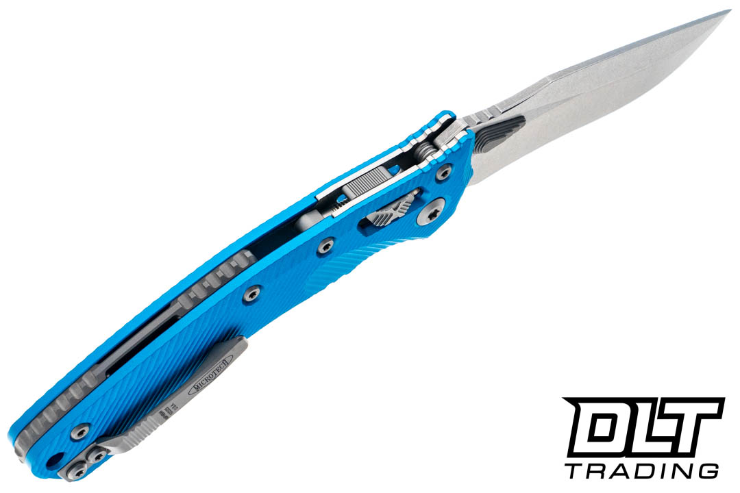 Microtech 137RL-10FLBL Amphibian Ram-Lok S/E - Fluted Blue Handle