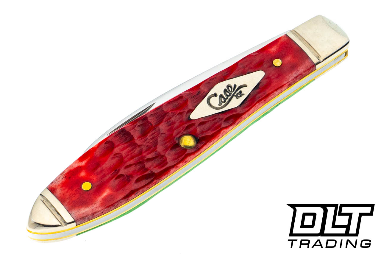 Case Teardrop Jack Magician's Knife - Red & Green Bone - DLT Trading