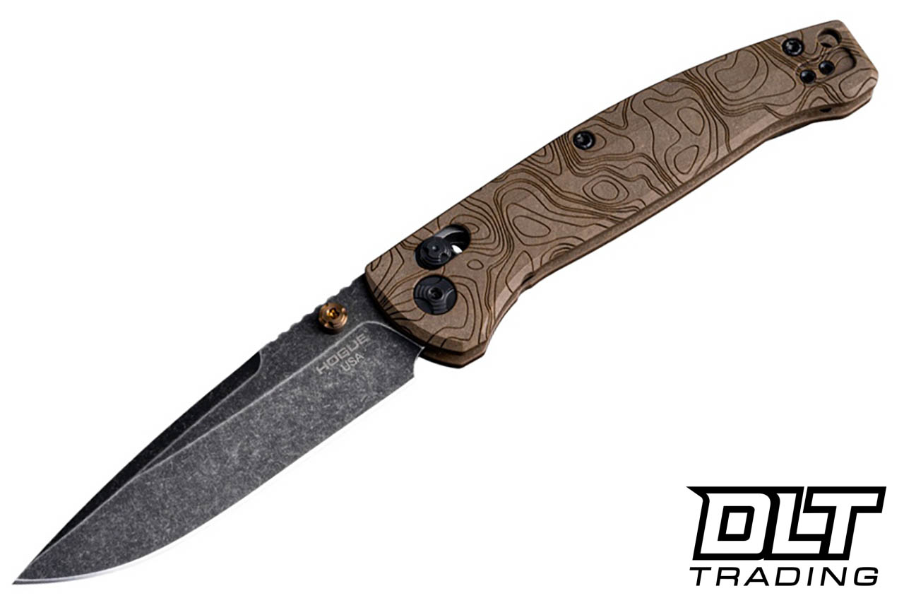 Hogue Mysto Earth Manual Folder - Black Stonewash MagnaCut Blade
