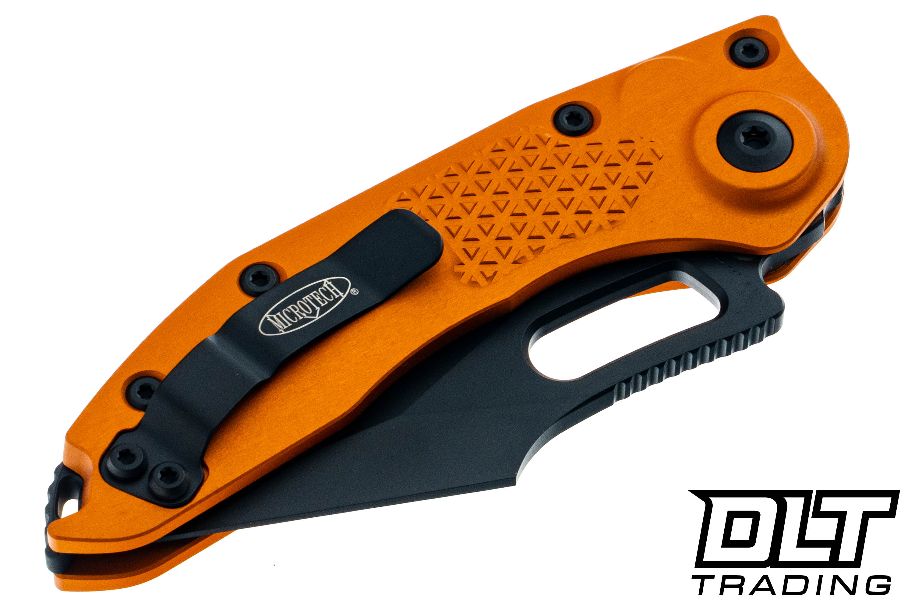 Microtech 169-1OT Stitch S/E - Orange Tangerine Fluted Handle