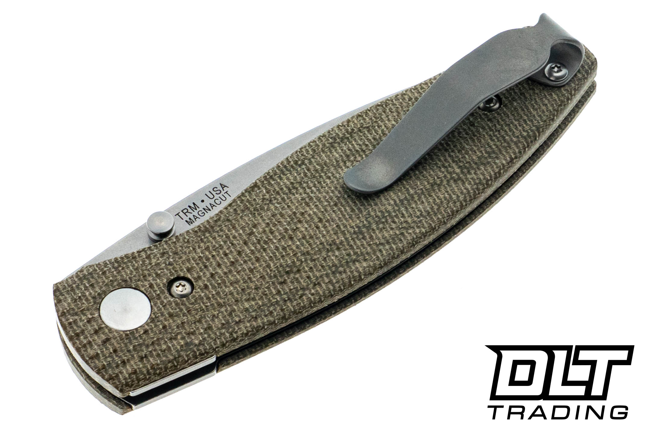 TRM Neutron 2 MagnaCut - 3D Lizard Skin OD Green Micarta