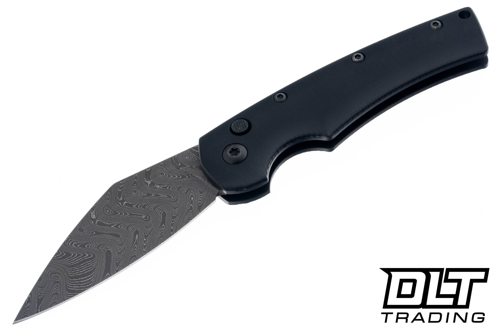 Defiant 7 Seax - Black Ano Aluminum - Nichols Boomerang Damascus